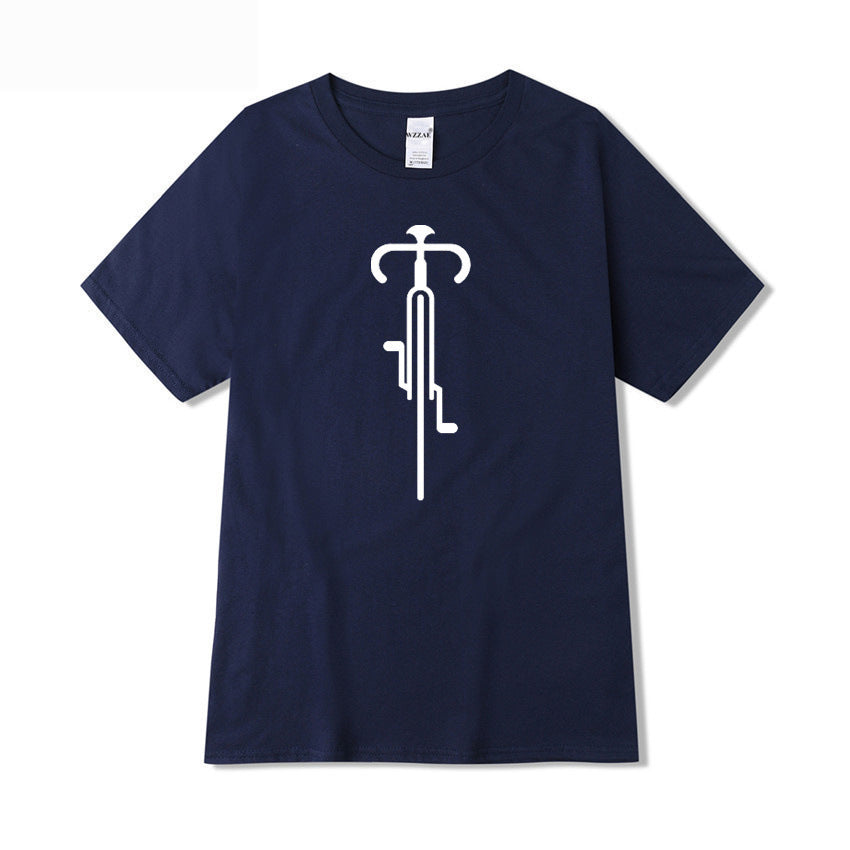 Men's Light Blue Graphic T-Shirt with Unique Bicycle Design – Comfortable, Modern & Stylish