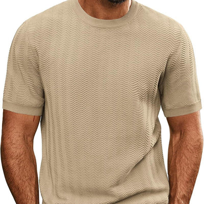 Men's Summer Hollow Breathable Sweater Solid Color T-shirt