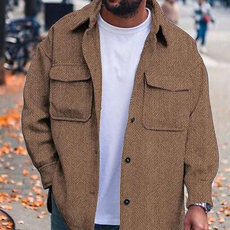 Men's Casual Wool-Blend Overshirt – Rugged, Warm, and Stylish