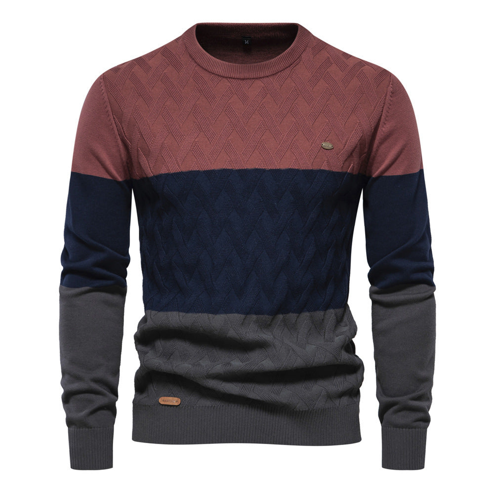 Men's Colorblock Patterned Sweater – Stylish Warmth with Modern Design
