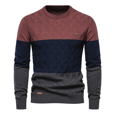 Men's Colorblock Patterned Sweater – Stylish Warmth with Modern Design