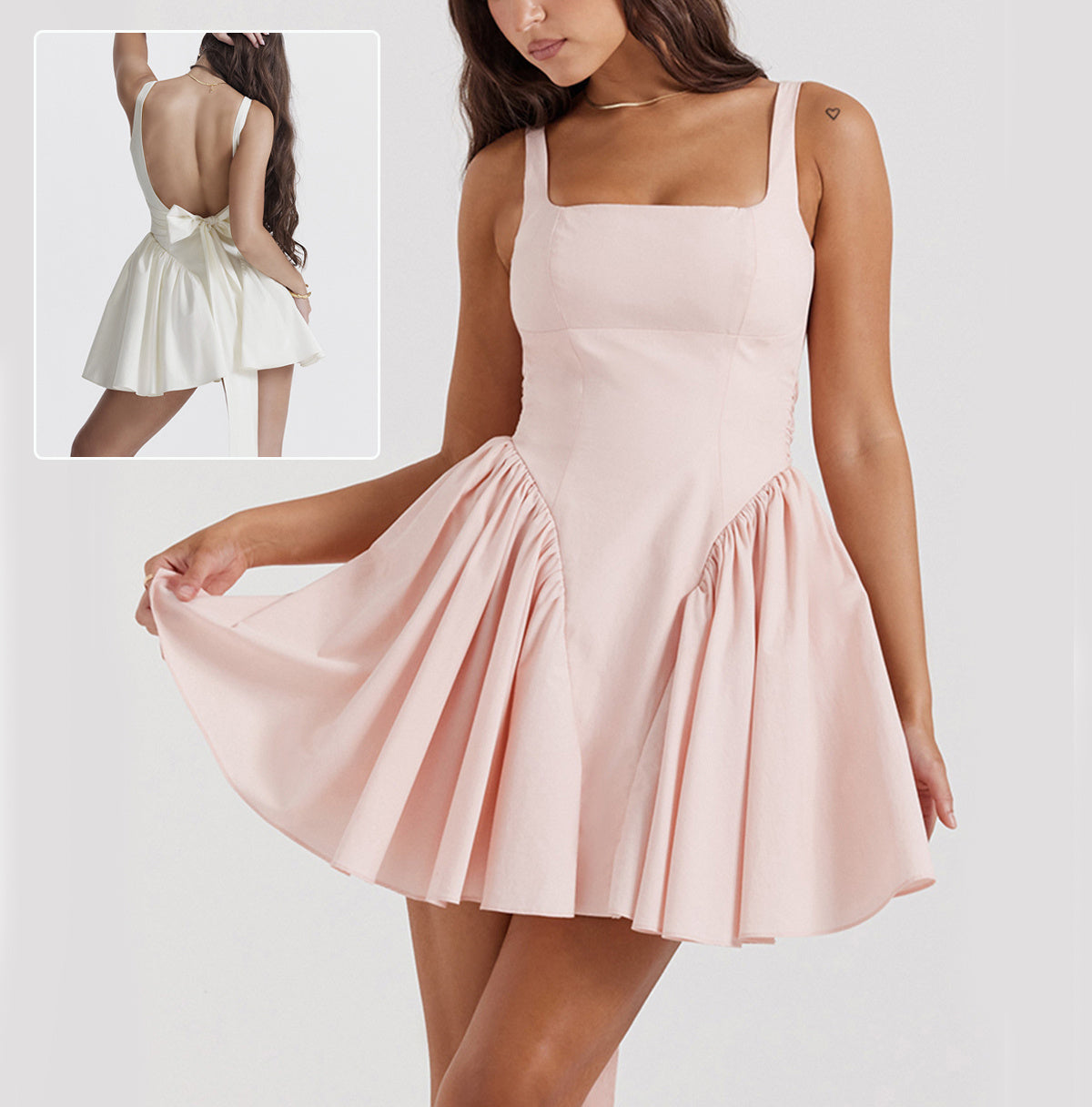 Misha Square Neck Sleeveless Dress