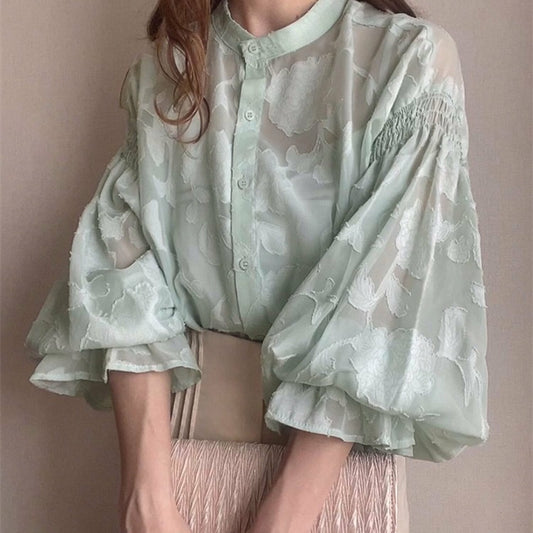Sophia Lantern Sleeve Blouse