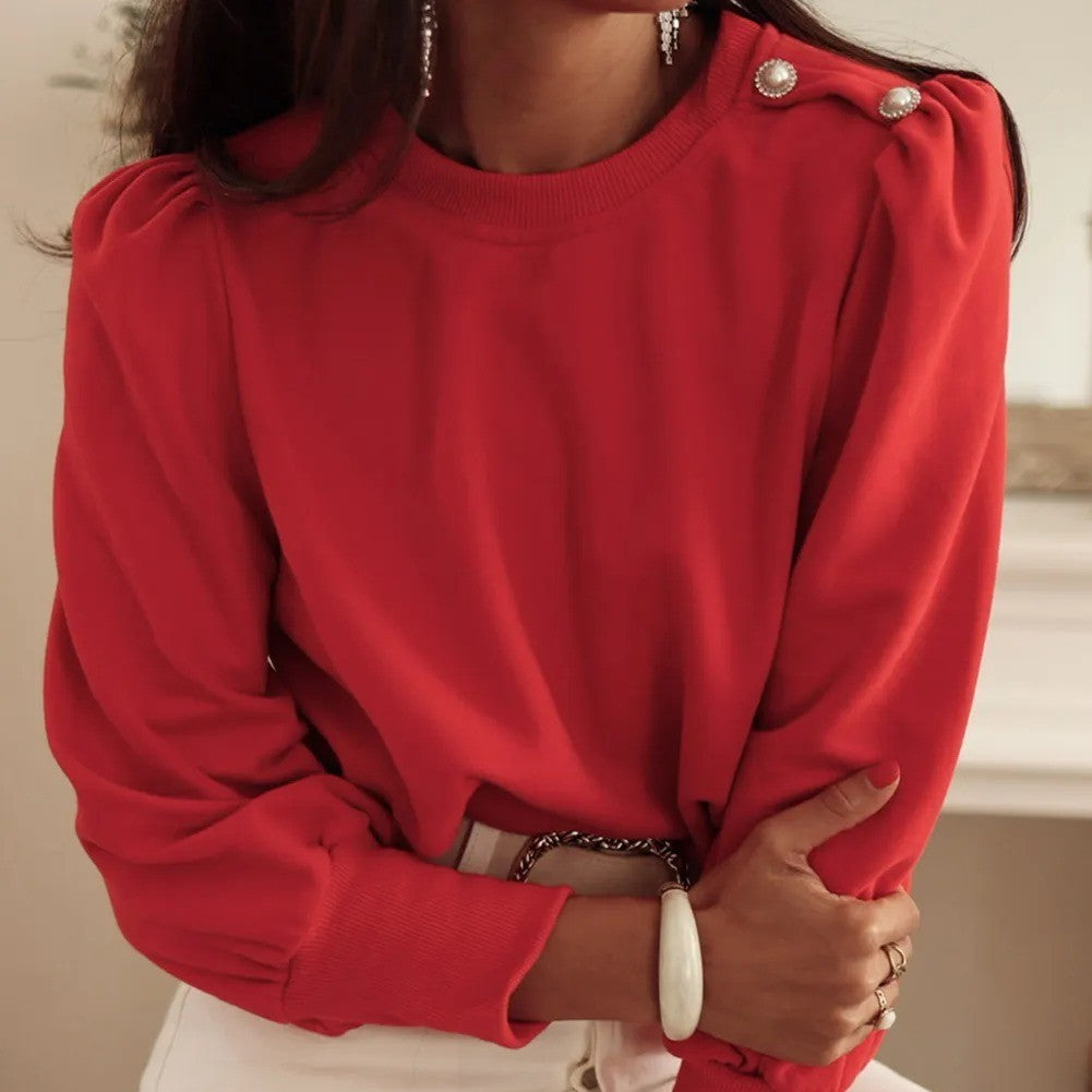 Button Detail Long Sleeved Top