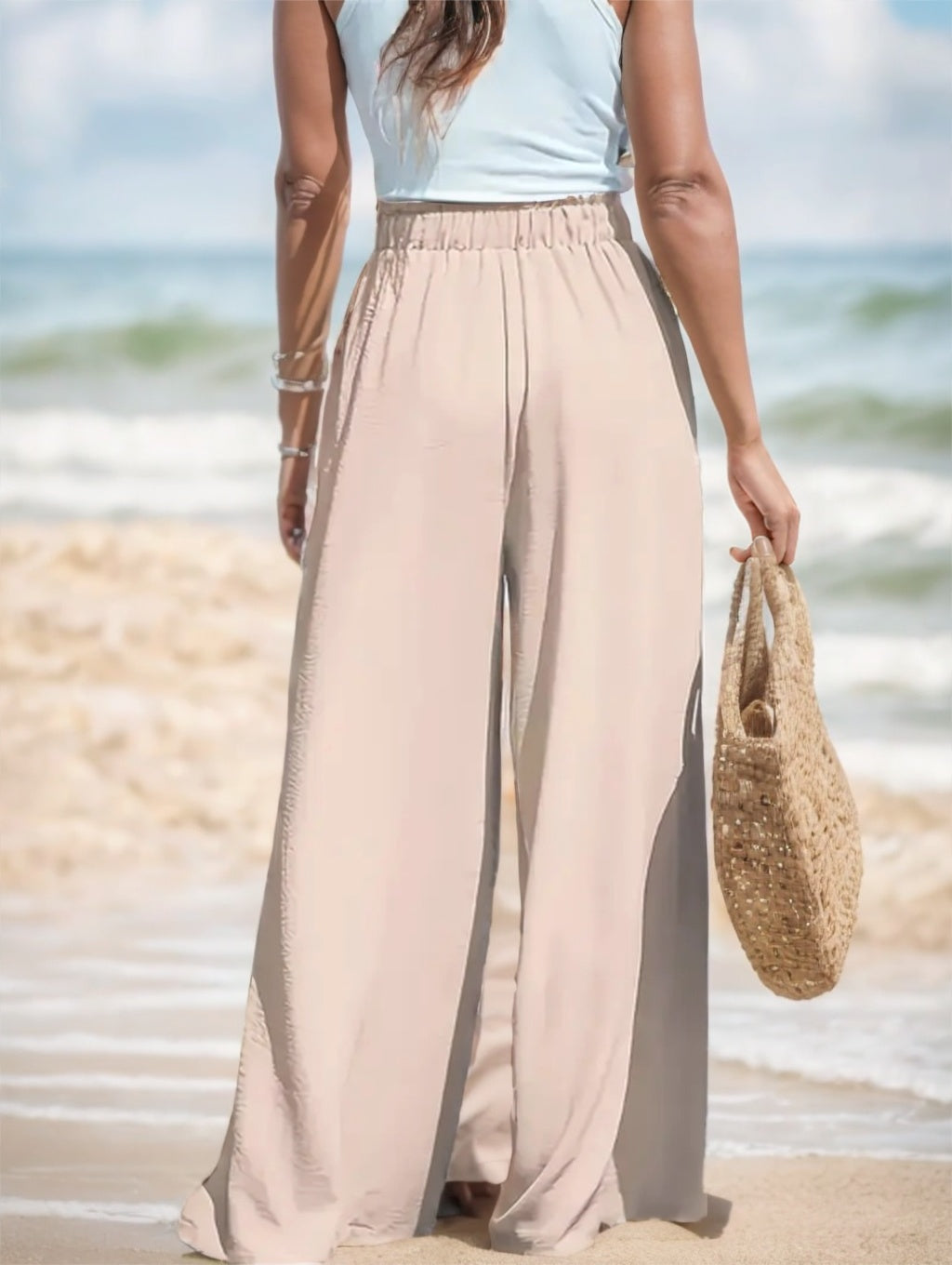 High-waisted Loose Wide-leg Pants