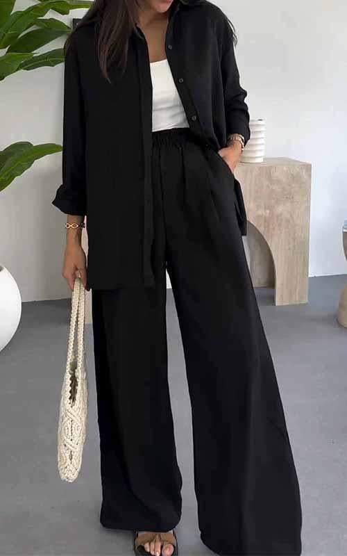 Lucia Loose Top And Wide Leg Pants Set