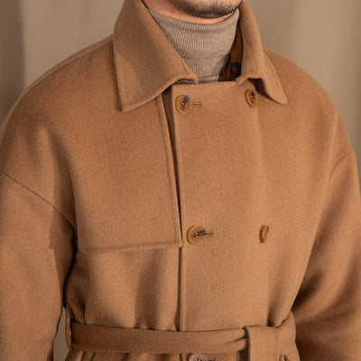 Timeless Elegance: Men's Classic Camel Overcoat