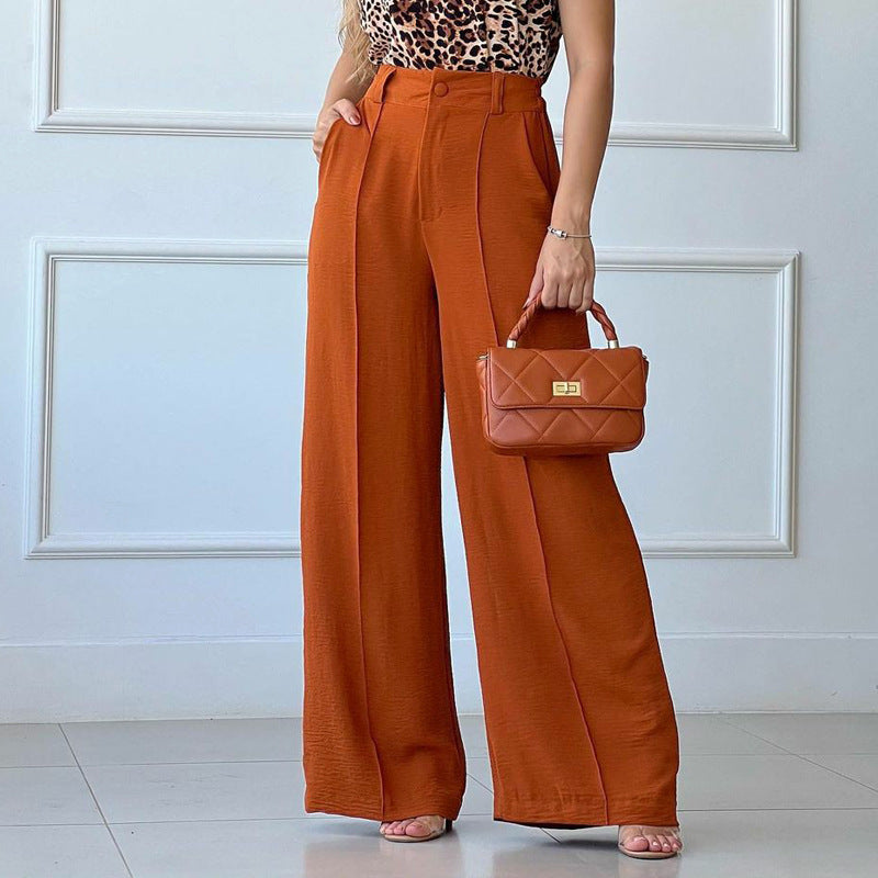 London Pleated Wide-leg Pants