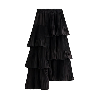 Asymmetric Pleated Skirt