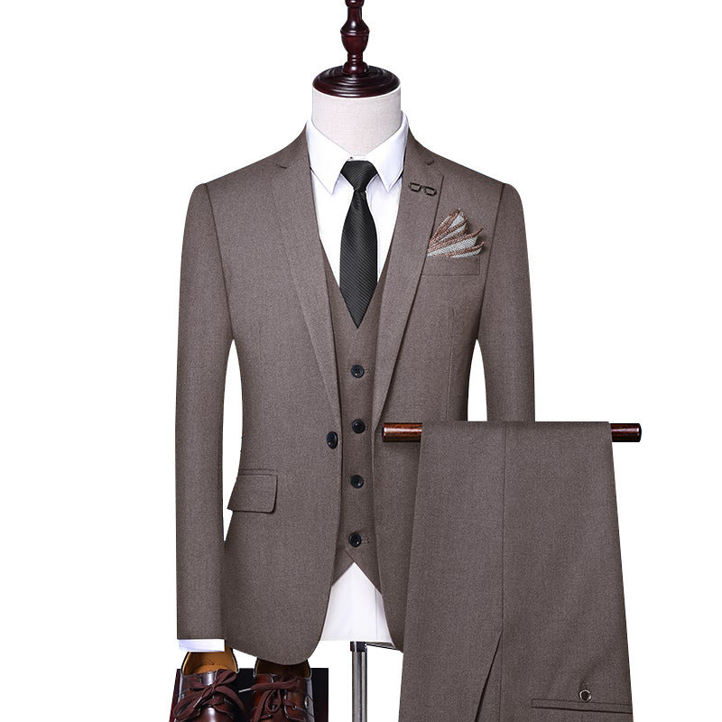 Men's Classic Three-Piece Suit - Customizable Colors & Sizes