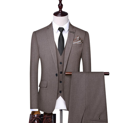 Men's Classic Three-Piece Suit - Customizable Colors & Sizes