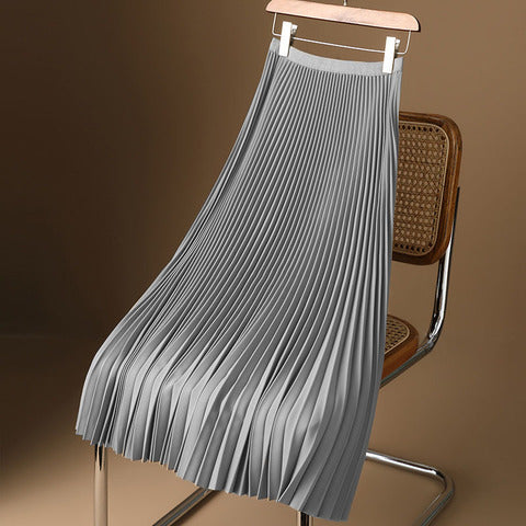 Satin Pleated Skirt