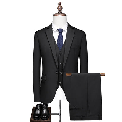 Business Leisure Solid Color Suit Suit Men's Business Suit