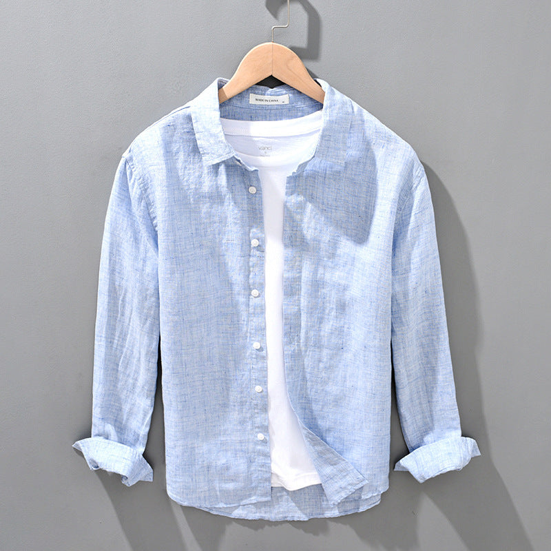 Men's Linen-Blend Casual Shirt – Lightweight, Breathable & Stylish