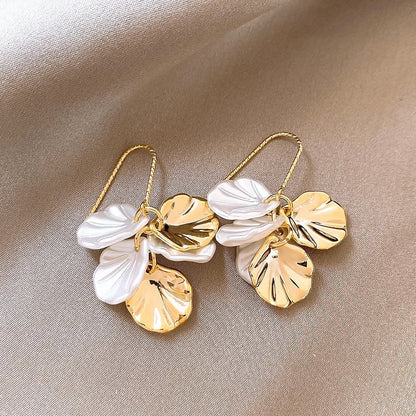 C- Ring Shell Tassel Delicate Earrings