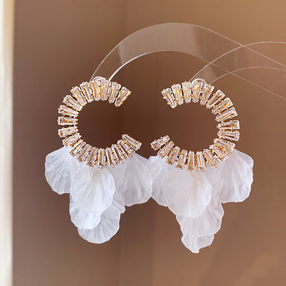 C- Ring Shell Tassel Delicate Earrings