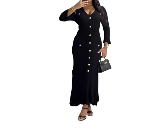 Slim Fit Long Sleeve Knit Dress