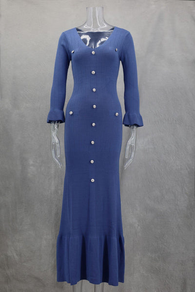 Slim Fit Long Sleeve Knit Dress