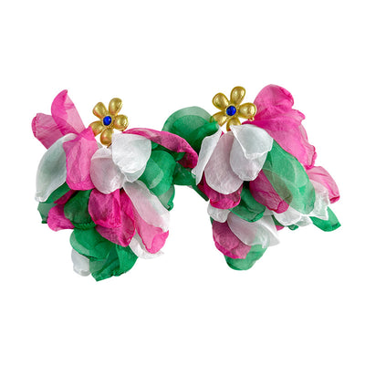 Bold Handmade Flower Tassel Earrings