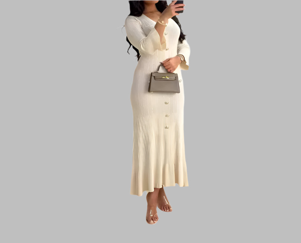 Slim Fit Long Sleeve Knit Dress