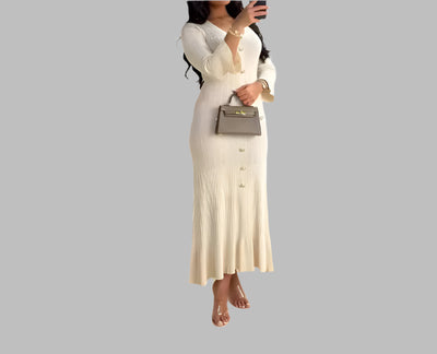 Slim Fit Long Sleeve Knit Dress