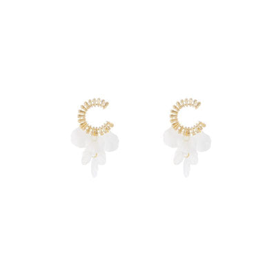 C- Ring Shell Tassel Delicate Earrings
