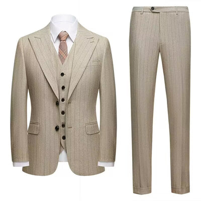 Men's Classic Pinstripe Suit Set – Tailored Two-Piece Business Attire for Formal & Professional Events