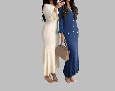 Slim Fit Long Sleeve Knit Dress