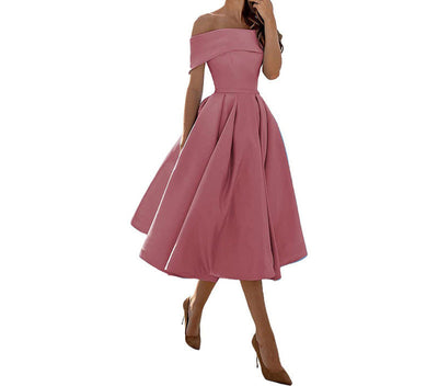 Annie Off-Shoulder Tea Length Dress