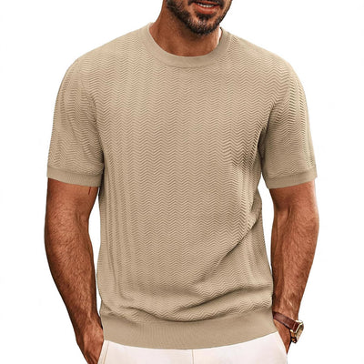 Men's Summer Hollow Breathable Sweater Solid Color T-shirt