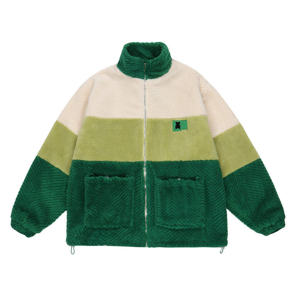 Men's Color Block Sherpa Fleece Jacket