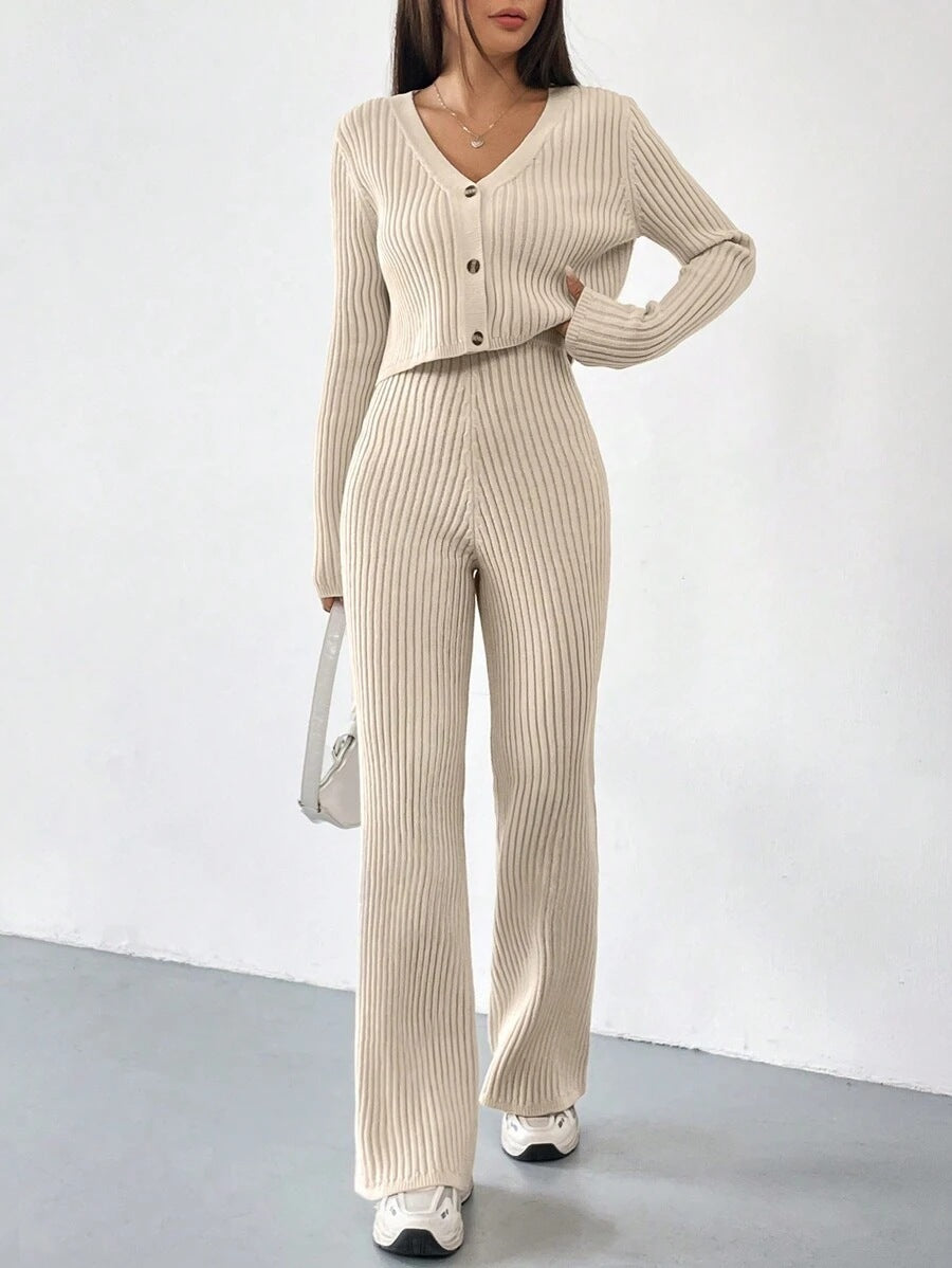 Lauren Lounge Knitted Two-piece Bootcut Set