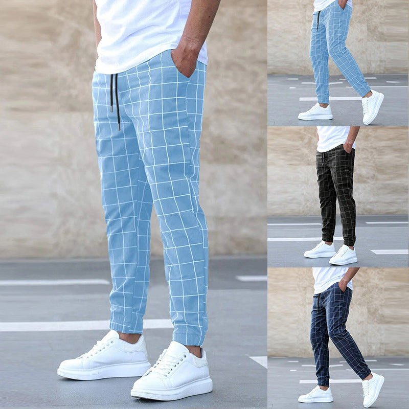 Men's Lightweight Checkered Jogger Pants – Casual, Comfortable & Stylish
