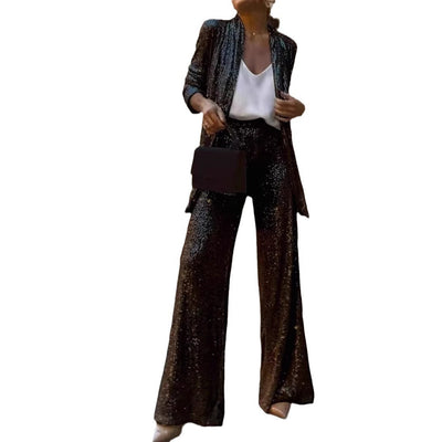Two-piece Sequin Pants Set