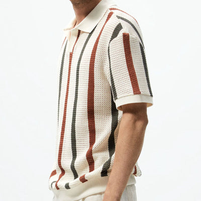 Men’s Striped Short-Sleeve Polo Shirt