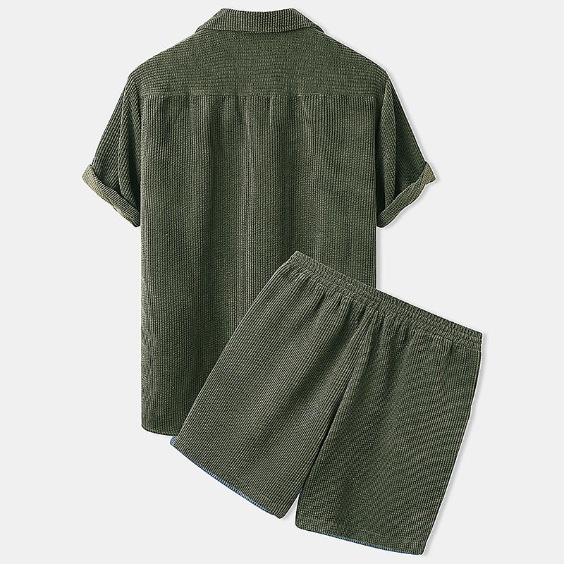 Men's Casual Loungewear Set – Soft, Comfortable, Versatile Shorts & Shirt