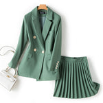 Pleated Skirt Suit Two-piece Set