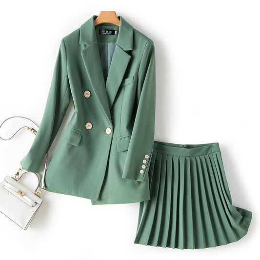 Pleated Skirt Suit Two-piece Set