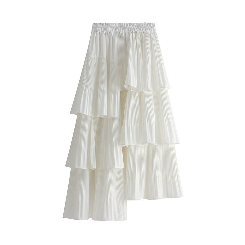 Asymmetric Pleated Skirt