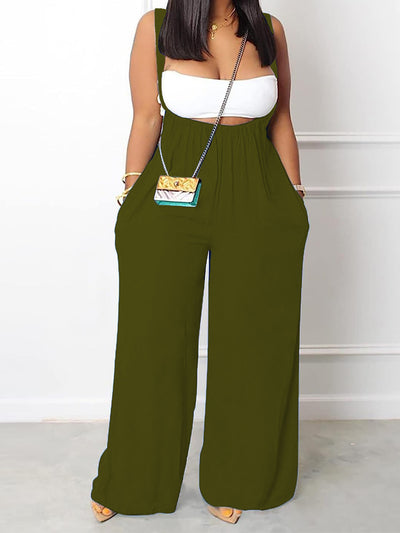 Plus Size Pocket Overalls