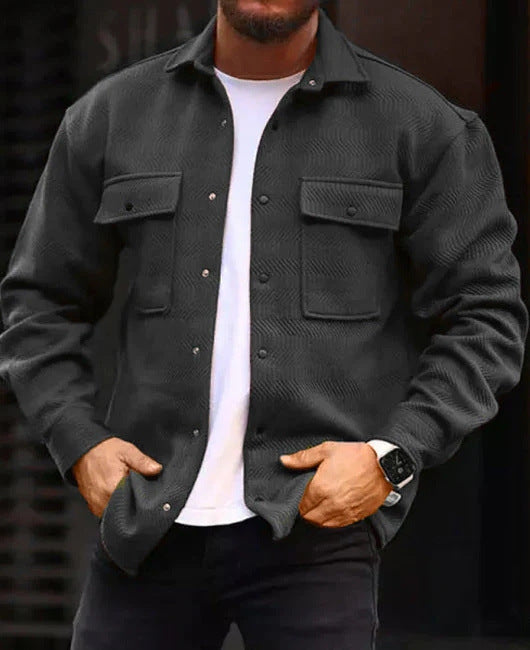 Men's Casual Wool-Blend Overshirt – Rugged, Warm, and Stylish