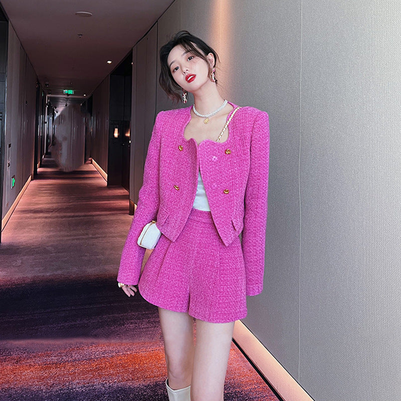 Tweed Shorts Two-piece Set