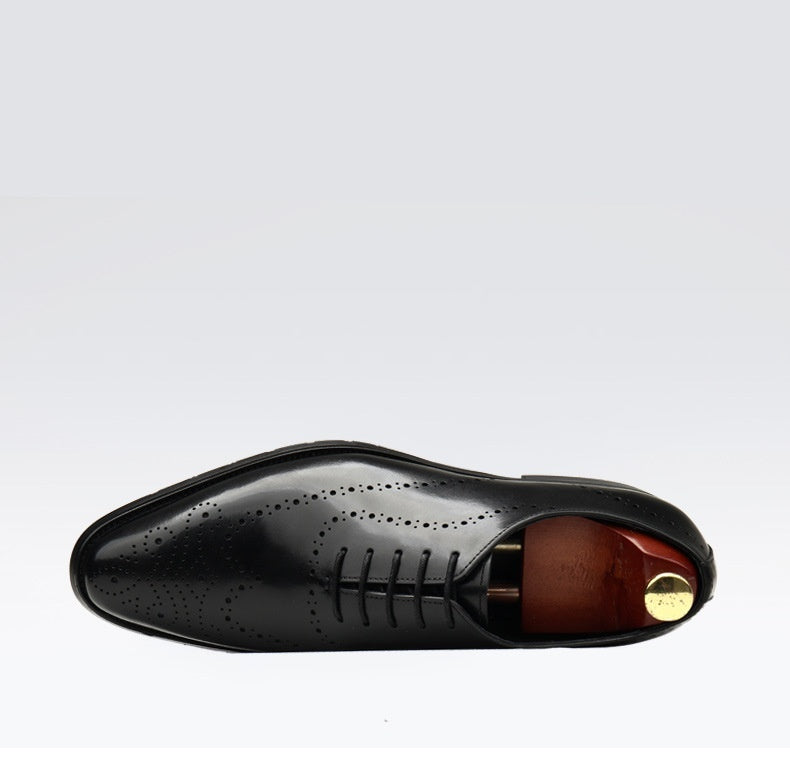 Men Luxury Cognac Leather Brogue Oxford Shoes – Classic Elegance & Craftsmanship