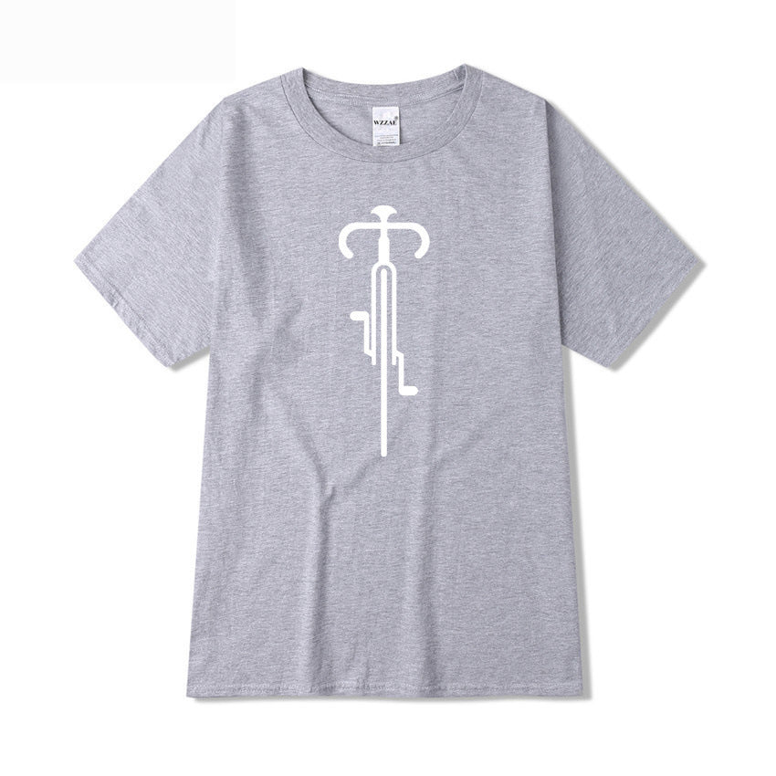 Men's Light Blue Graphic T-Shirt with Unique Bicycle Design – Comfortable, Modern & Stylish