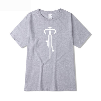 Men's Light Blue Graphic T-Shirt with Unique Bicycle Design – Comfortable, Modern & Stylish