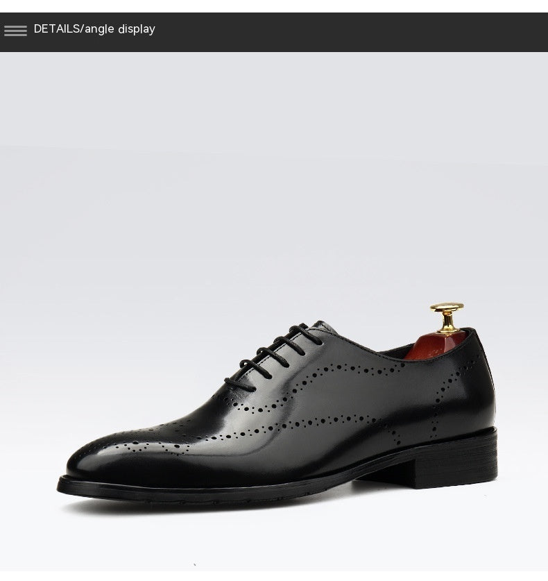 Men Luxury Cognac Leather Brogue Oxford Shoes – Classic Elegance & Craftsmanship