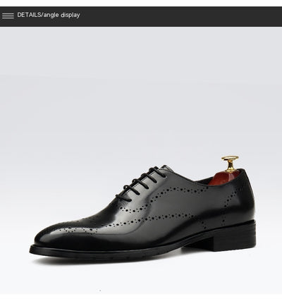 Men Luxury Cognac Leather Brogue Oxford Shoes – Classic Elegance & Craftsmanship