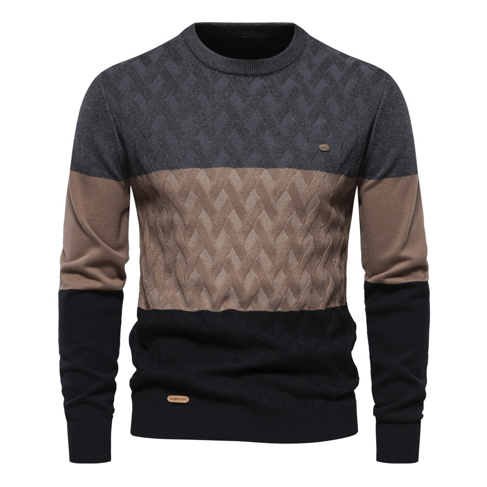 Men's Colorblock Patterned Sweater – Stylish Warmth with Modern Design