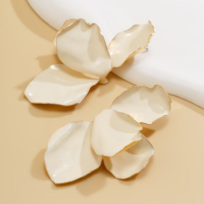 Gradient Petals Dripping Oil Exaggerated Earrings