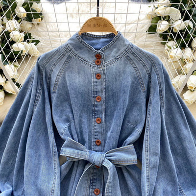 Puff Sleeve Denim Top
